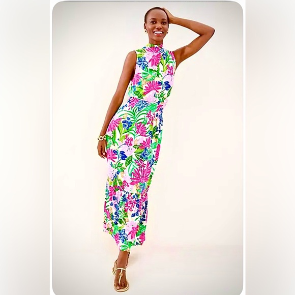 STUNNING NWT LILLY PULITZER MARCELA VIBRANT FLORAL MAXI DRESS, Size Medium - Picture 4 of 16